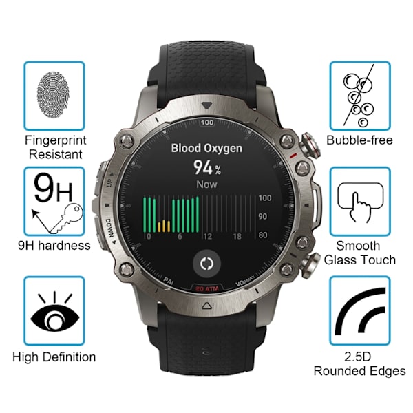 Skärmskydd i härdat glas till Amazfit Falcon