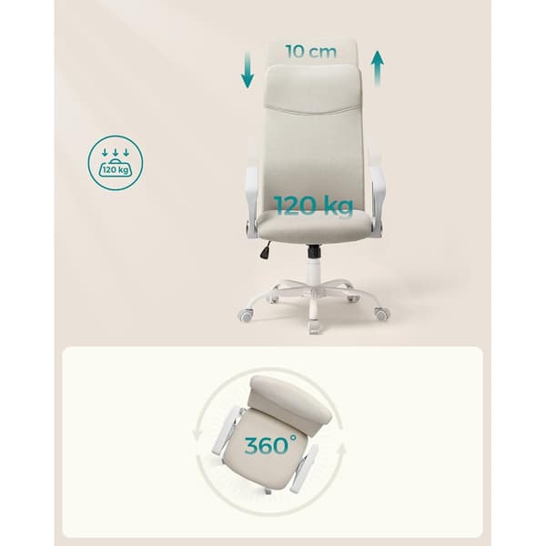 Ergonomisk kontorstol med justerbar højde – Beige