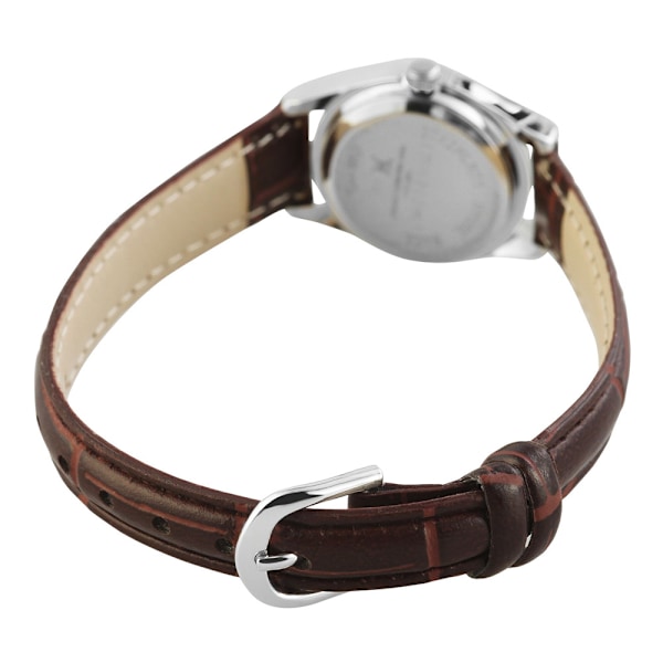 Excellanc damklocka med armband i konstläder – brun/silver med