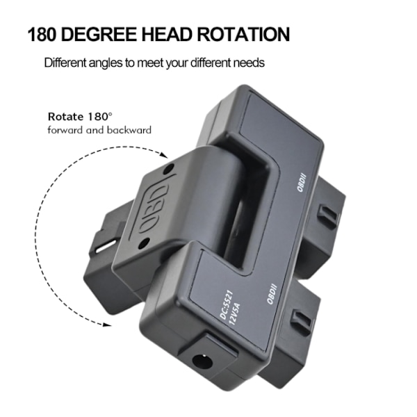 OBD2 16-nastainen sovitin 1 uros 2 naarasliittimeen