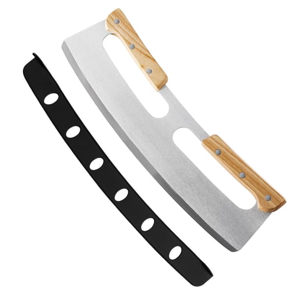 Pizzaskärare i Rostfritt Stål / Pizzakniv med två handtag / Piz
