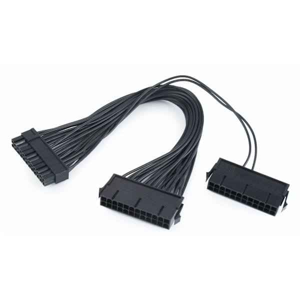24-pin uros - 2x24-pin naaras virtakaapeli, 30 cm – kahden virt