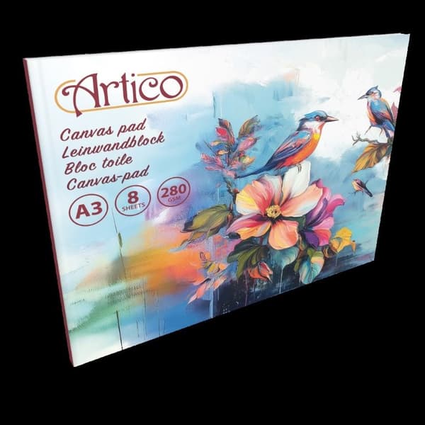 ARTICO Canvasblock A3 – Canvaspapper / Målarblock 280 gsm – 8 a