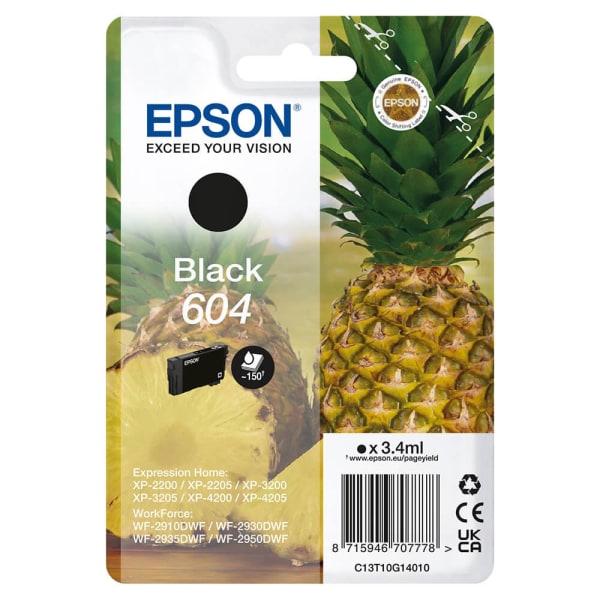 Epson 604 blækpatron C13T10G14010 - Sort