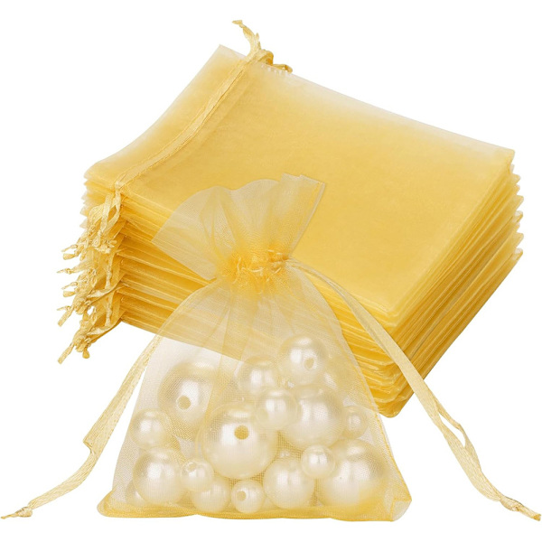 Gavepose i organza 25-pak - Guld