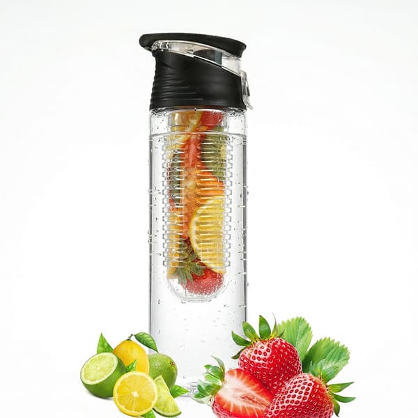 Vattenflaska DB2607 med fruktbehållare 700ml - Svart / Infuserf