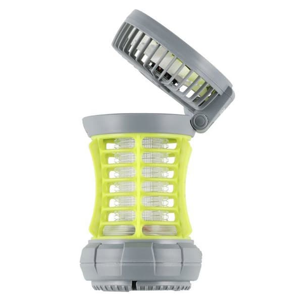 Campinglygte med ventilator og myggefælde / genopladelig LED-ly