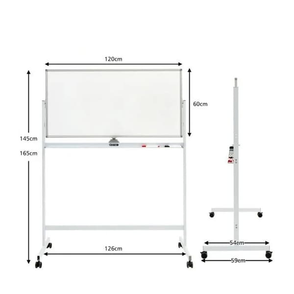 Dobbeltsidet whiteboard på hjul – magnetisk whiteboardtavle til
