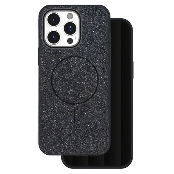 Glitrende cover til iPhone 16 Pro Max – Sort