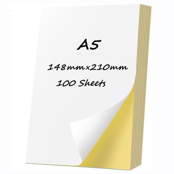 Självhäftande skrivarpapper matt A5 – 100-pack