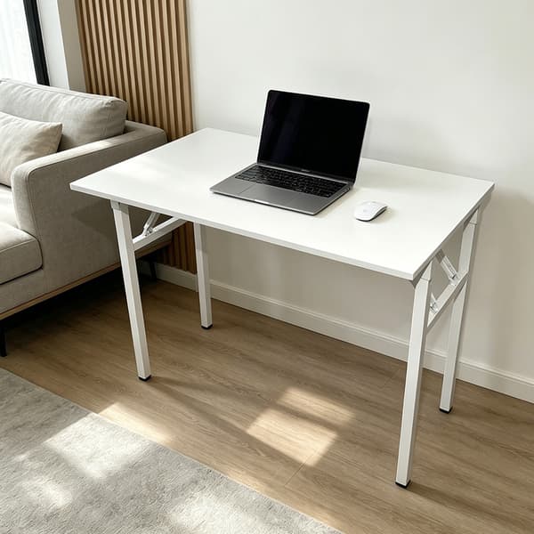 Hopfällbart bord 100×60×75 cm / fällbart skrivbord med stålram