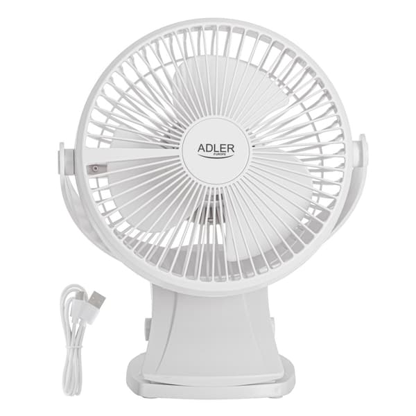 Genopladelig ventilator med klips - 3000 mAh, 360° rotation, US
