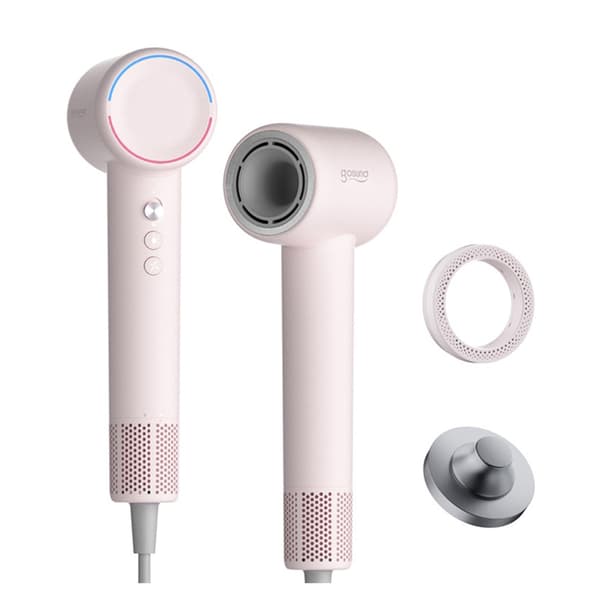 Hårtork med 1300 W effekt, jonisering och väggfäste - Rosa