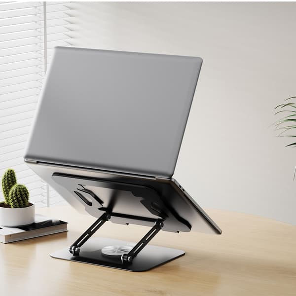 XO justerbart laptopstativ op til 17,3" med drejelig base - Sort