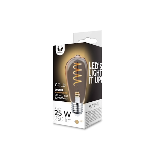 Forever LED-lamppu hehkulanka E27 ST64 4W 230V 2000K 250lm 4W 2