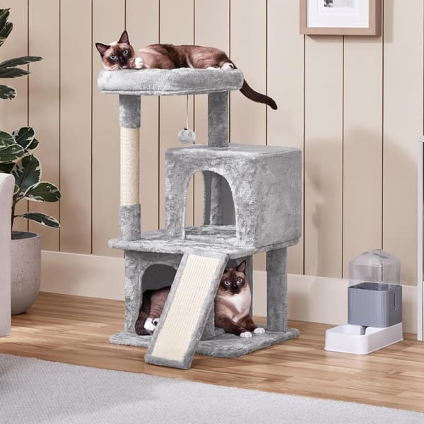 Kattetræ med 3 niveauer 49×45,5×91 cm / kradsetræ med 2 huler,