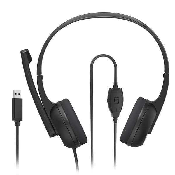 Hama HS-USB250 V2 On-Ear Office Headset med USB-stik - Sort