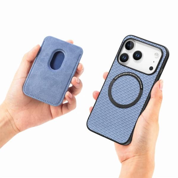 Bakskal med magnetisk korthållare till iPhone 17 Pro Max - Blå