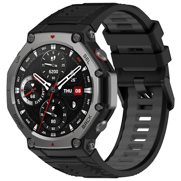 Silikonarmband till Amazfit T-REX 3 - Svart/Grå