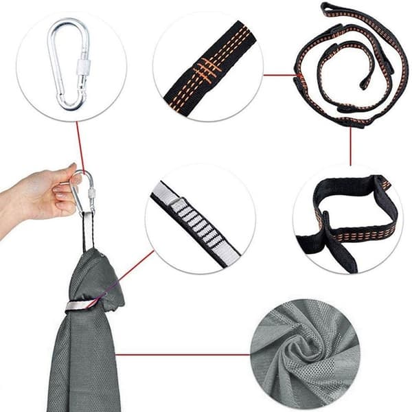 Elastisk hammock i nylon 150×280 cm / liten hängmatta för inom-