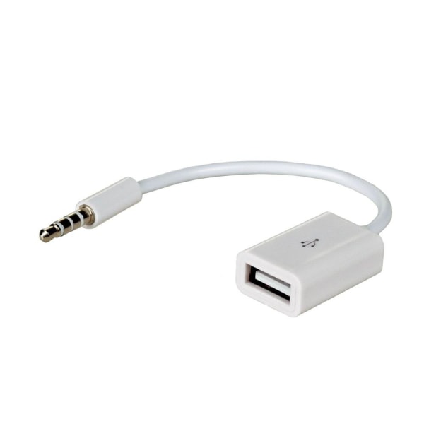 Akyga Adapteri 3,5 mm-uros - USB-A-naaras - Valkoinen