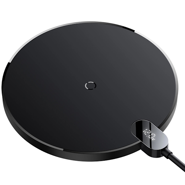 Baseus 15W trådløs opladningsplade med LED-display Sort
