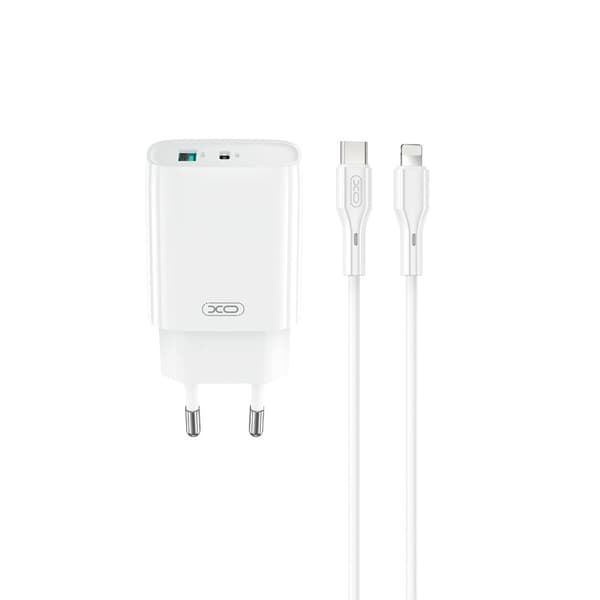 XO CE30 hurtigoplader 30W – USB-C PD / USB-vægoplader med Light