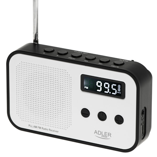 Adler FM-radio, jossa on PPL ja LCD-näyttö