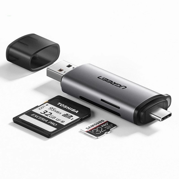 Ugreen Hukommelseskortlæser til SD / microSD med USB 3.0 / USB-