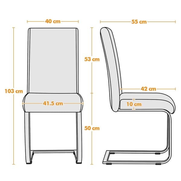 Matstolar 2-pack med vadderad sits och rygg / köksstolar i kons