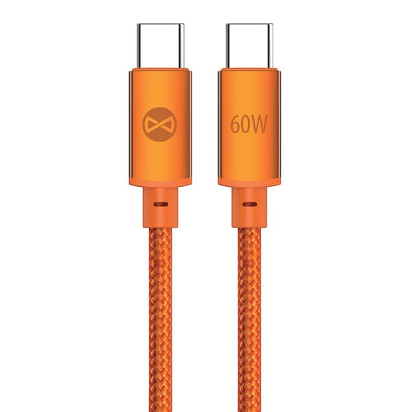 Forever Vibe USB-C-kaapeli 1 m 60 W – oranssi / Pikalatauskaape