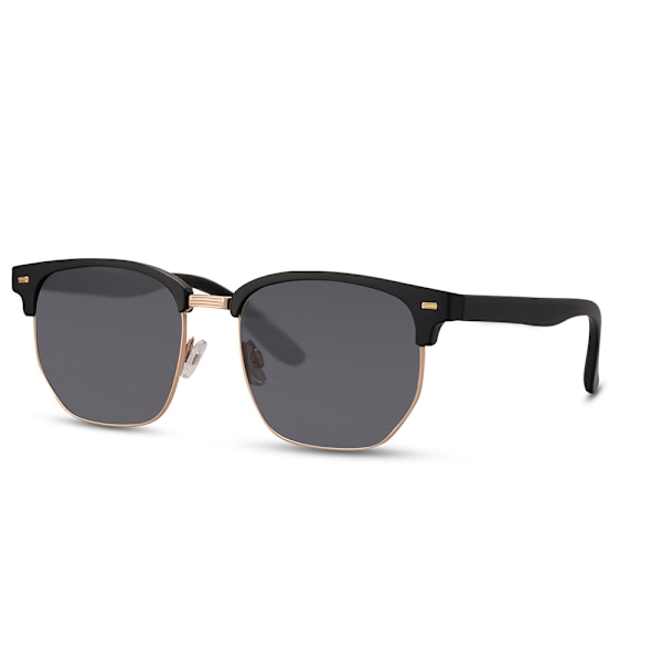 Unisex modernit aurinkolasit – 100 % UV-suoja, musta puolikehys