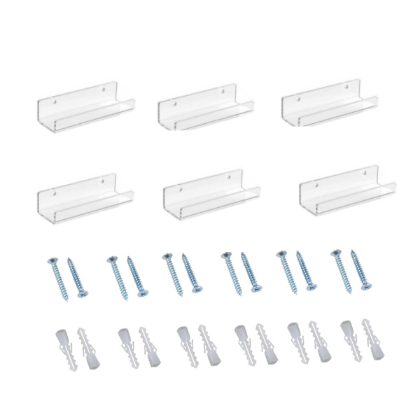 Seinähylly vinyylilevyjä varten 6-pack