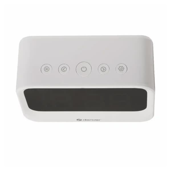 Denver EC-54W väckarklocka med Bluetooth-högtalare - Vit / Digi