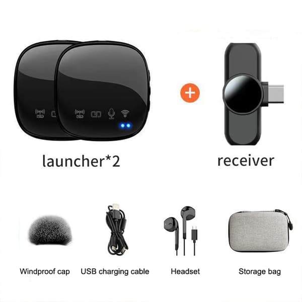 2 Trådlösa Mikrofoner med mottagare USB-C
