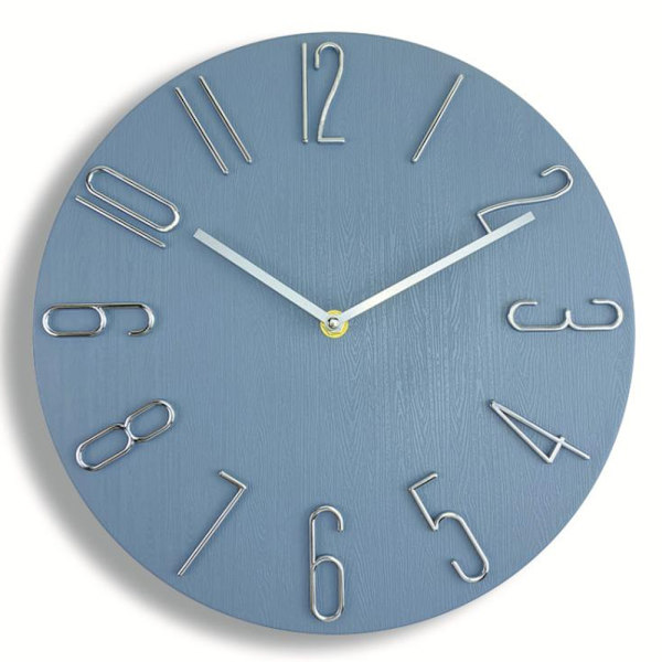 Minimalistisk Analog Väggklocka 30cm - Blå