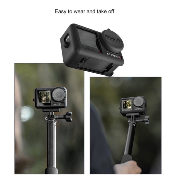 Silikonetui med linsebeskyttelse til DJI OSMO Action 4/3 - Sort