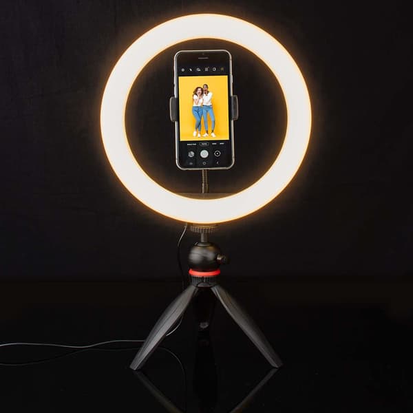 Nedis LED-ring 26 cm med stativ - 120 LED'er og justerbar farve