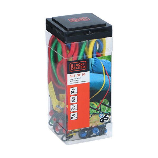 Black+Decker Elastiska spännremmar 10-pack