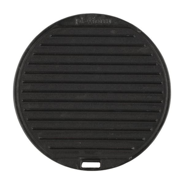 Mustang vendbar grillplade Ø29 cm / støbejernsplade med rillet