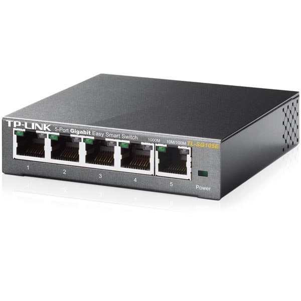 TP-Link TL-SG105E 5-portars Gigabit Easy Smart Nätverksswitch Svart