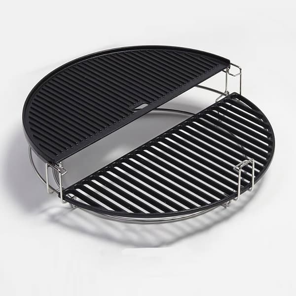 To-delt støbejernsplade 22 tommer / grillplade Ø46,5 cm / stege