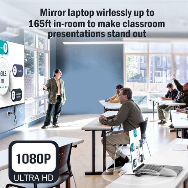 Lemorele trådløst HDMI-præsentationssæt G57 1080p 50 m med 8 se