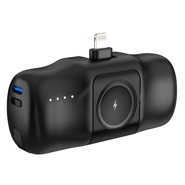 Wozinsky Powerbank 5000mAh 15W med Lightning-stik, USB-C og trå