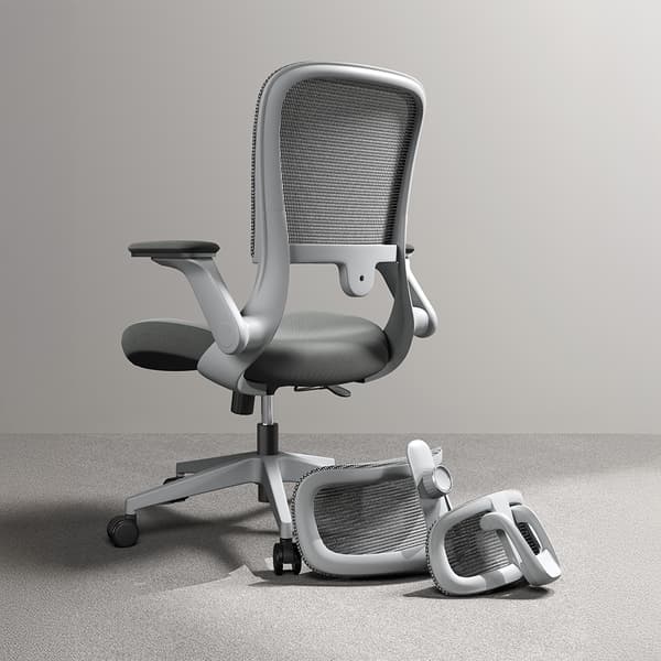 Ergonomisk kontorstol med nakkestøtte / højdejusterbar skrivebo