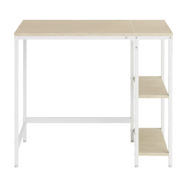 Skrivbord med 2 hyllor 100x50 cm - Beige/Vit