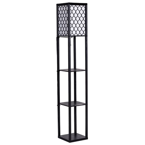 Bogreol med integreret lampe – sort