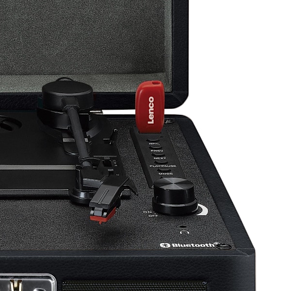 Lenco TT-115BK Kannettava levysoitin Bluetooth ja USB-tallennus