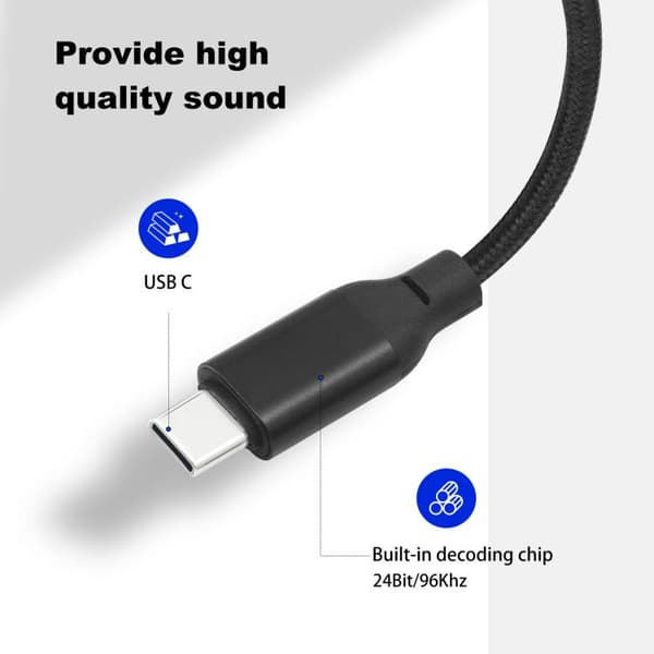 Lydkabel USB-C han til XLR han 2m med 24Bit/96KHz DAC