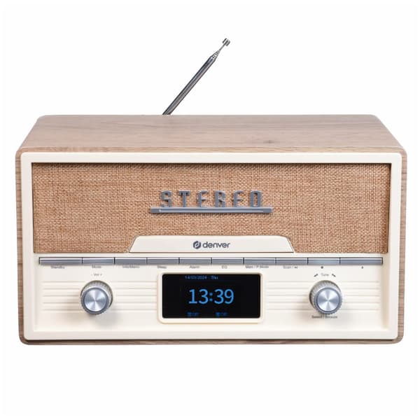 Denver retro stereo DAB+ FM / retro musiksystem med CD och Blue